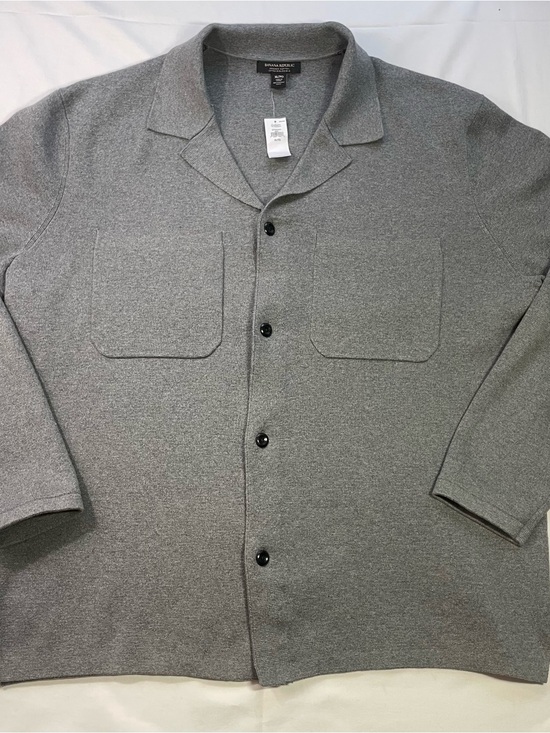 Banana Republic Other - NWT Banana Republic Organic Cotton Knit Camp Collar Shirt Sweater Grey XL